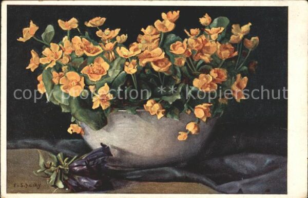Kuenstlerkarte E. v. Schacky Blumen