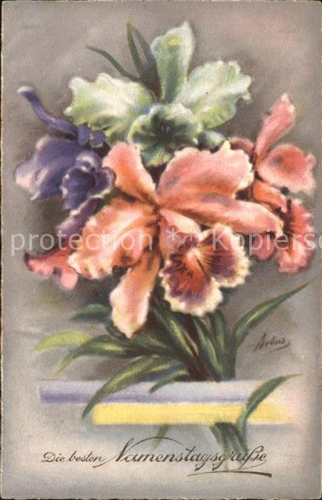 Namenstag Namenskarte Lilien Begro-Pastell-Nr. 9045