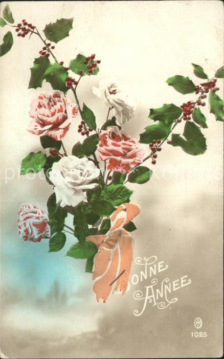 Neujahr Rosen Stechpalme