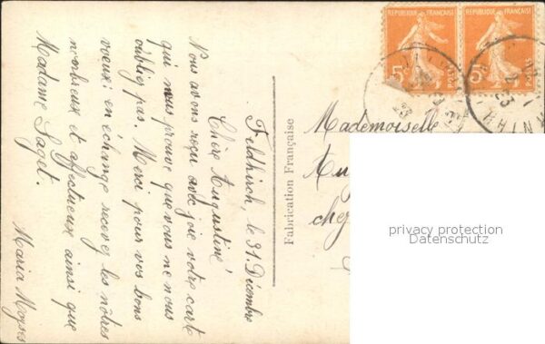 Verlag REX Nr. 1498 Rosen Mistel Neujahr – Bild 2