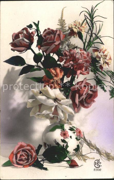 Verlag CEKO Nr. 2392 Rosen Vase Nelken
