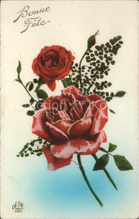 Verlag DEDE Paris Nr. 986 Rosen Bonne Fete