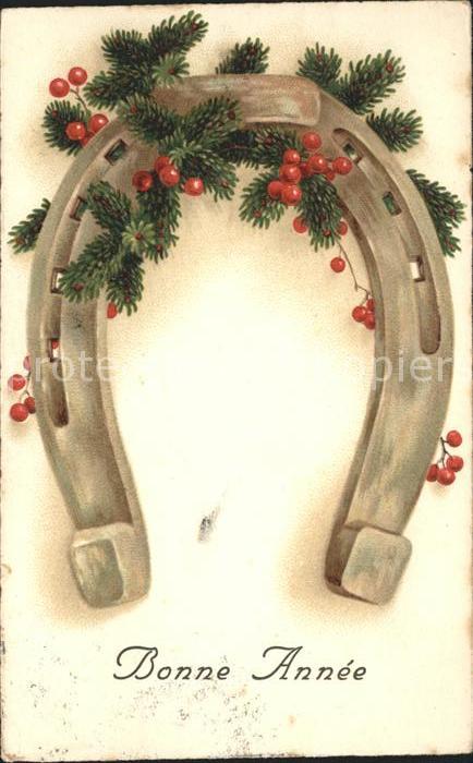 Hufeisen Neujahr Litho