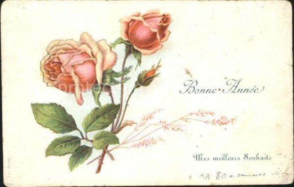 Rosen Neujahr Litho