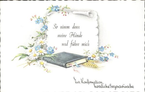 Konfirmation Vergissmeinnicht Gänseblümchen Bibel
