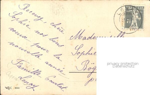 Neujahr Kleeblätter Brief Litho – Bild 2