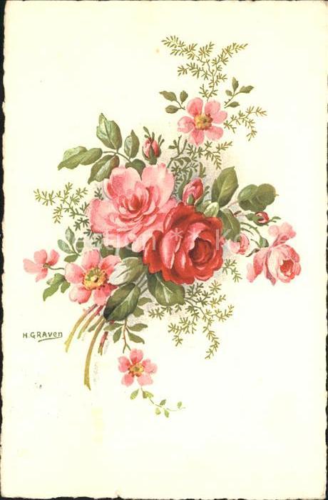 Rosen Künstlerkarte H. Graven Nr. 513