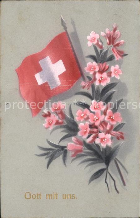Fahnen Schweit Blumen