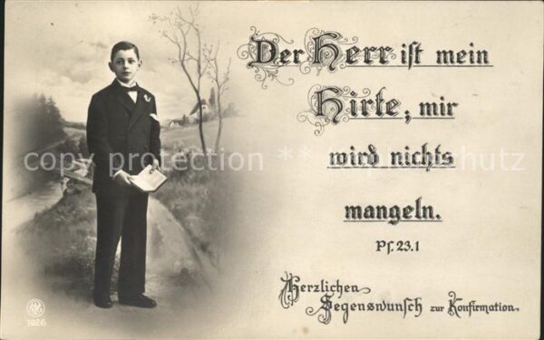 Foto NPG Nr. 1926 Konfirmation Junge Bibel