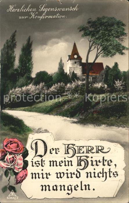 Verlag PH Nr. 6366/2 Konfirmation Rosen Kirche