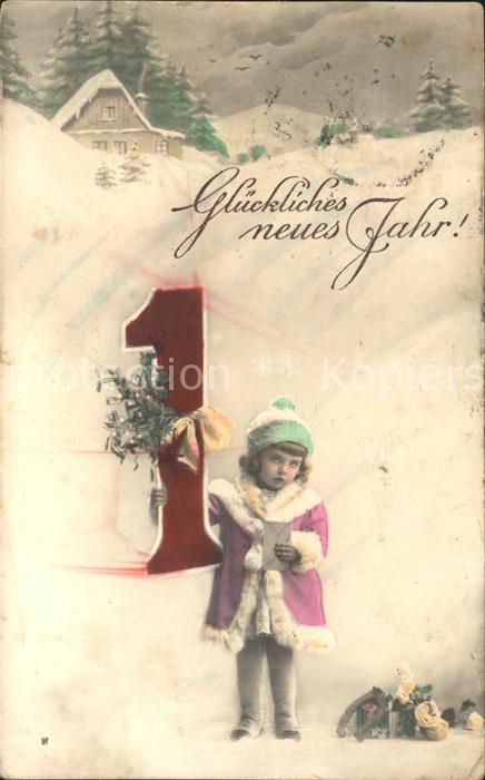 Neujahr Kind Mädchen Wintermode Hufeisen Blumen