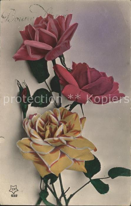 Verlag CP Nr. 632 Rosen Neujahr
