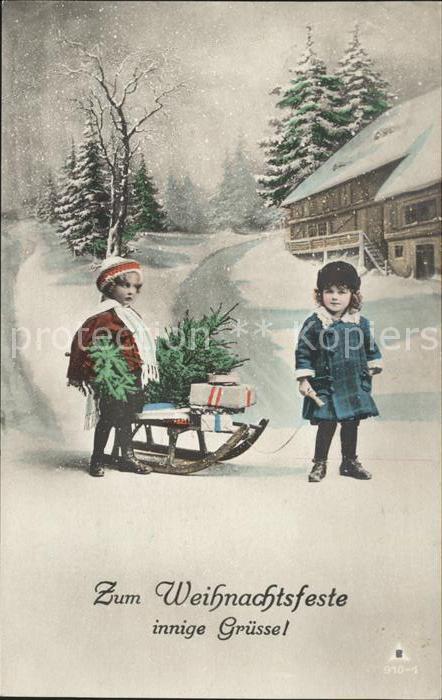 Schlitten Schnee Kinder Geschenke Weihnachten Foto-PH-Nr