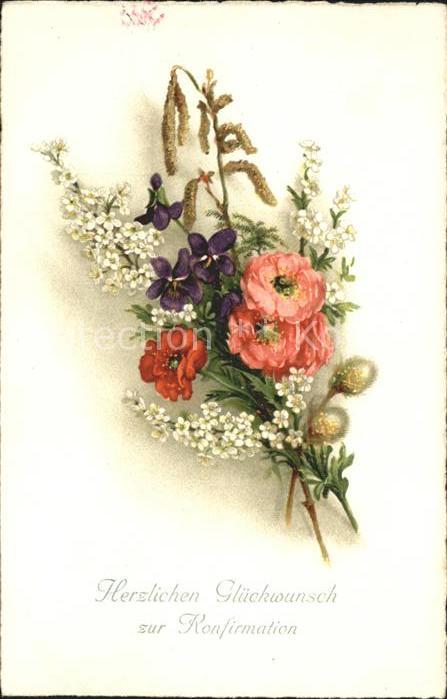 Konfirmation Anemonen Veilchen Weidenkätzche Hasel L