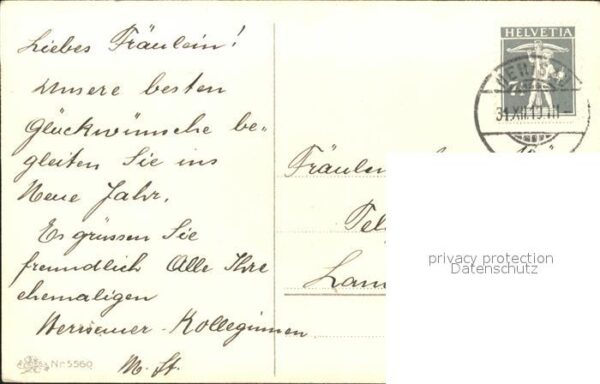 Neujahr Kleeblätter Vase Litho – Bild 2