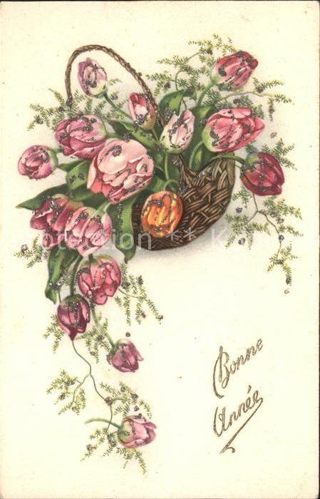 Neujahr Tulpen Korb Neujahr