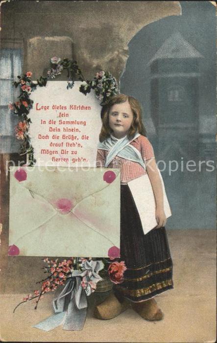 Kinder Child Enfants Brief Blumen Gedicht