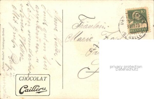 Blumen Künstlerkarte C. Müller Chocolat Caille – Bild 2