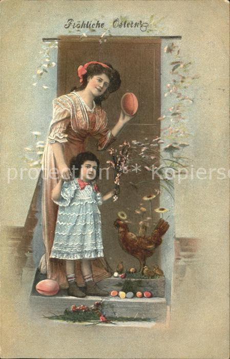 Ostern Easter Paques Mutter Kind Huhn Ostereier