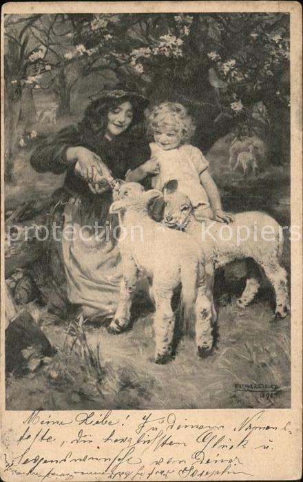 Kinder Child Enfants Lamm Flaschenaufzucht