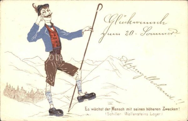 Wandern Wanderer Spruch Schiller Wallensteins L