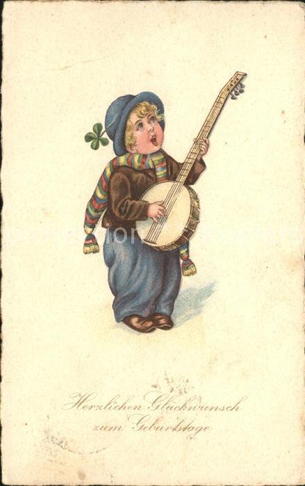 Kinder Child Enfants Banjo Schal Kleeblatt Litho