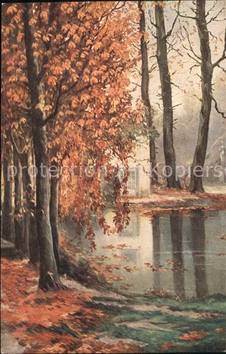 Kuenstlerkarte Ch. Blondin Feuilles mortes Nr. 840