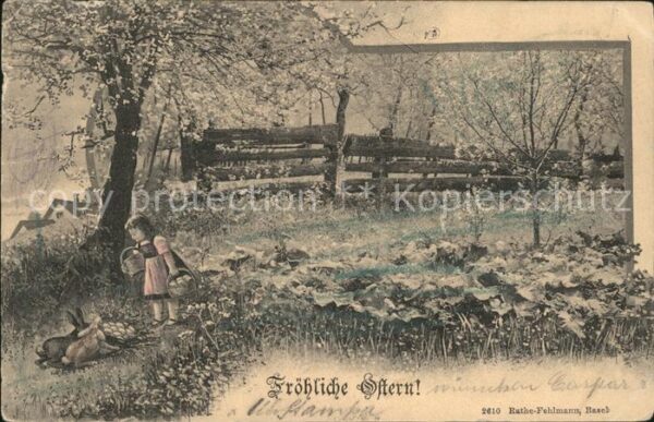 Ostern Easter Paques Kind Hasen Ostereier