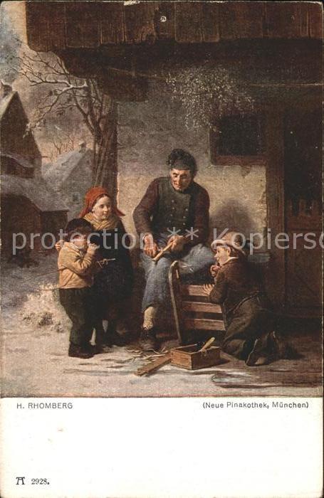 Verlag Ackermann Kuenstlerpostkarte Nr. 2928 Der Schlittenschnitzer H. Rhomberg
