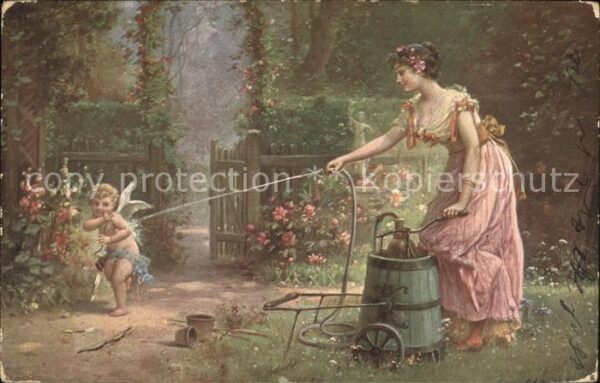 Zatzka H. Ein kalter Strahl Engel Frau Wasserpump