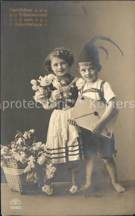 Foto RKL Paris Nr. 4208/2 Kinder Trachten Blumen Brief Geb