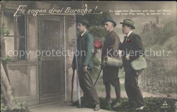 Foto PH Nr. 3559-1 Es zogen drei Bursche Gedicht