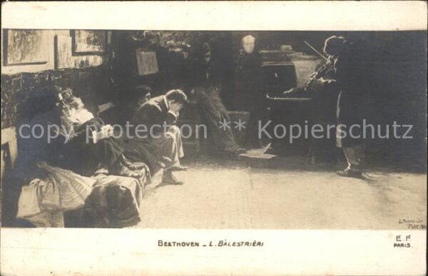 Beethoven Geige Künstlerkarte L. Balestrieri