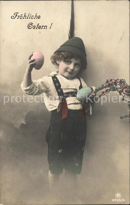 Foto RPH Nr. 4735/6 Ostern Ostereier Blumen Kind Tra