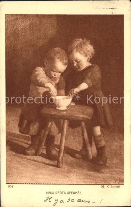 Kinder Child Enfants M. Clement Deux petits affames