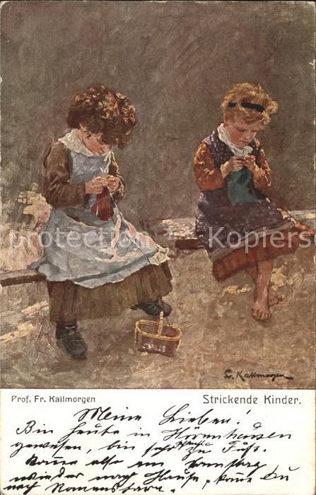Handarbeit Stricken Künstlerkarte Prof. Fr. Kallmo