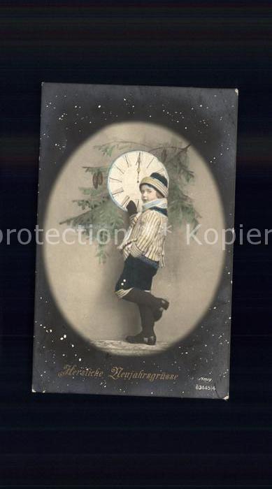 Foto Amag Nr. 62445/4 Neujahr Kind Wintermode Uhr Tan