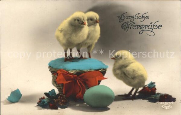 Ostern Easter Paques Küken Osterei Blumen