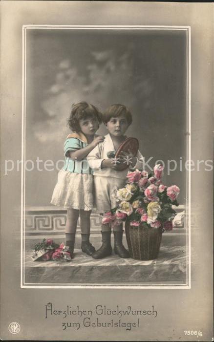 Foto NPG Nr. 7506/6 Kinder Rosen Geburtstag
