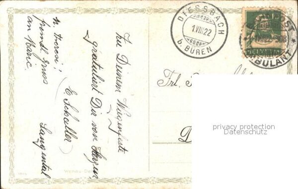 Blumen Primeln Veilchen Blumenkranz Litho – Bild 2
