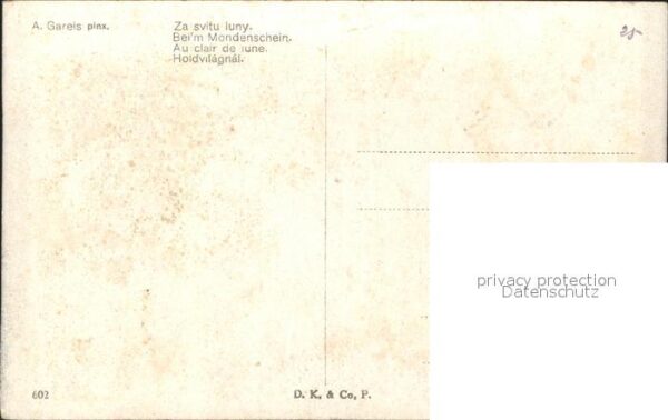 Kuenstlerkarte A. Gareis Za svitu luny Nr. 602 – Bild 2