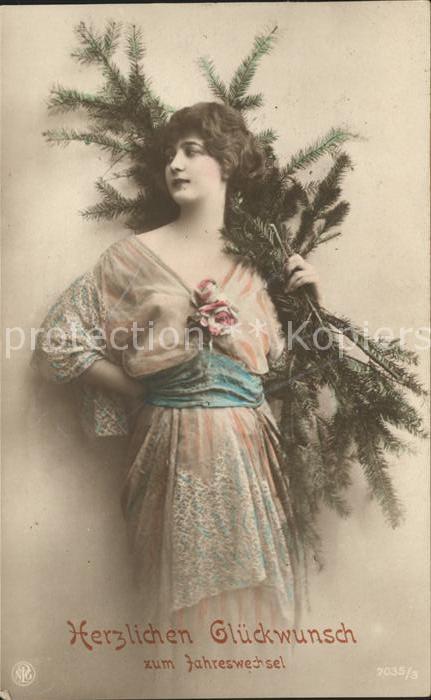 Foto NPG Nr. 7035/3 Neujahr Frau Mode