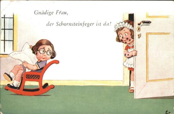 Verlag WS SB Nr. 8530/2 Hausmädchen Schaukelstuhl Zeitun
