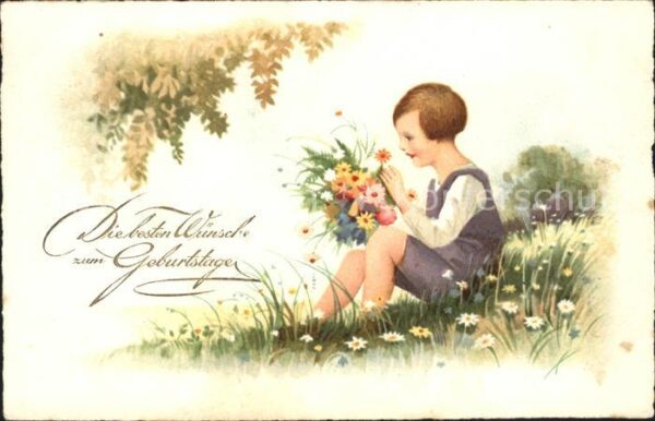 Geburtstag Kind Blumen Wiese