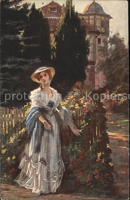 Kuenstlerkarte Hans Volkmer In der Abendsonne