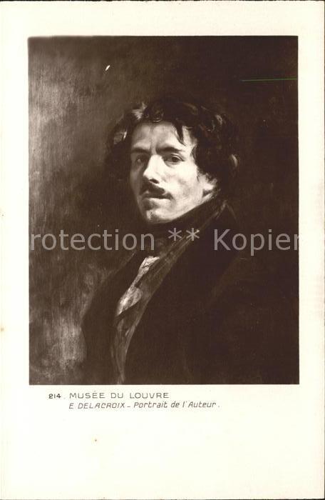 Kuenstlerkarte E. Delacroix Portrait de l'Auteur