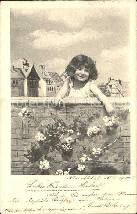 Kinder Child Enfants Mauer Blumen