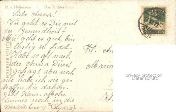 Kuenstlerkarte M. v. Hüllessem Das Töchteralbum Modern – Bild 2
