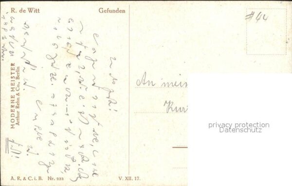 Kuenstlerkarte R. de Witt Gefunden Nr. 222 Moderne Mei – Bild 2