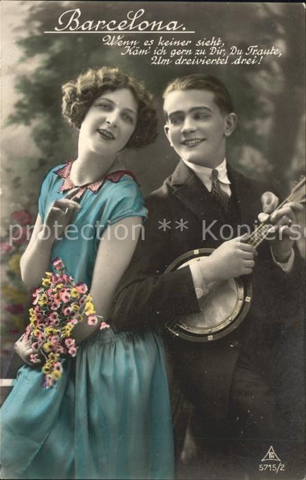 Foto PH Nr. 5715/2 Musik Barcelona Banjo Paar